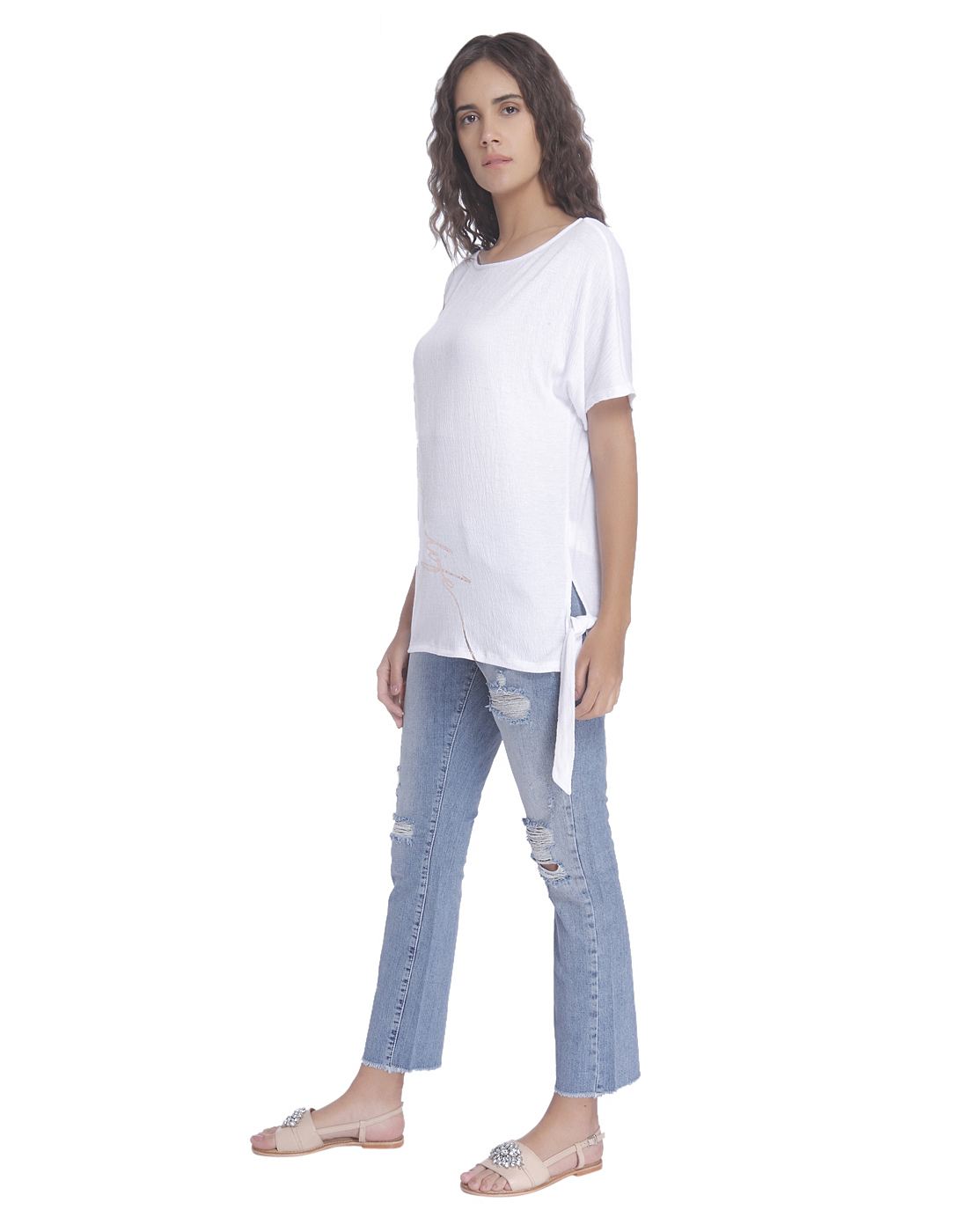 Vero Moda Women Printed Casual Wear White Top
